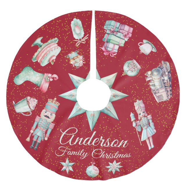 Cute Tree Skirt with Holiday Designs (Front)