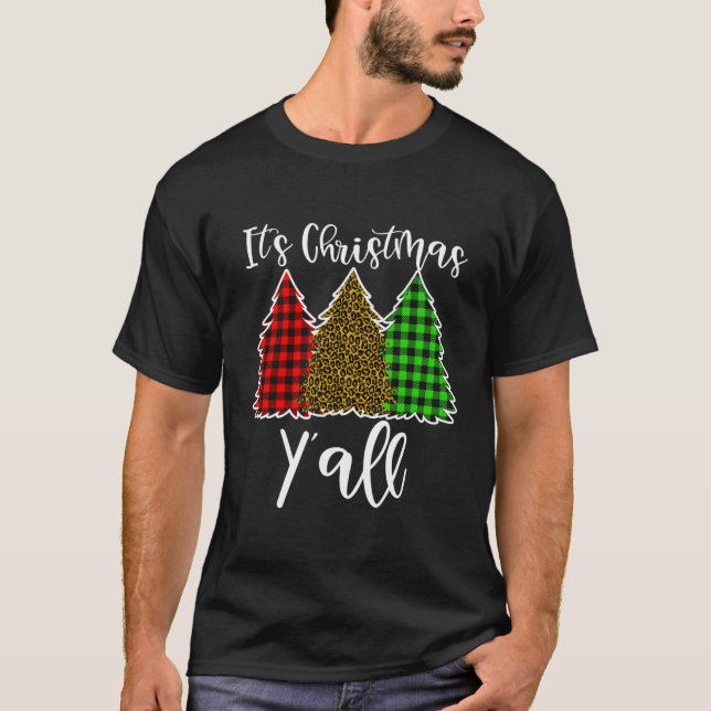 Cute Tree Y’All Funny Holiday Xmas Gift Winter Tee (Front)