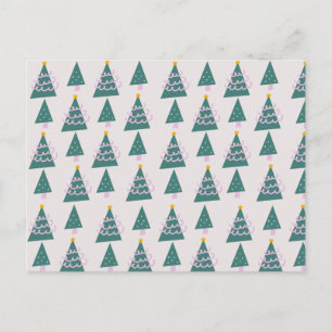 Cute Trees Doodles Pink Green     Postcard