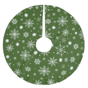 Cute Trending Snowflakes pattern Brushed Polyester Tree Skirt