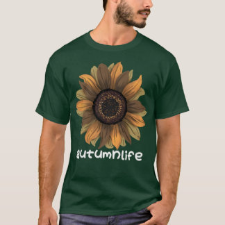 Cute Trendy Beautiful Autumn Fall Season Sunflower T-Shirt