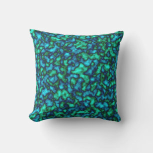 CUTE Trendy Blue and Green Abstract Pattern Cushion