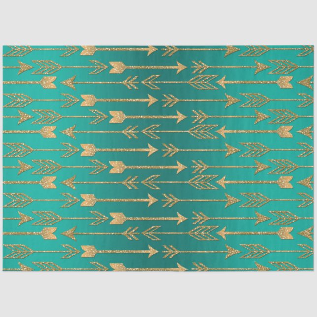Cute trendy faux gold glitter tribal arrows tissue paper (Front)