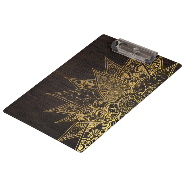 Cute trendy flower henna hand drawn design clipboard (Angled)