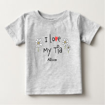 Cute Trendy I love My Tia Baby Tee