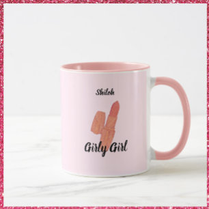 Cute Trendy Lipstick Girly Girl Mug