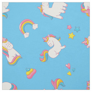 Cute TRENDY Magical Unicorn Pastel color BLUE Fabric