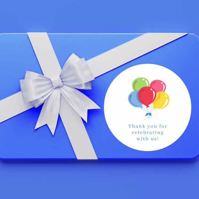 Cute Trendy Modern Thank You Celebration Classic Round Sticker (Creator Uploaded)