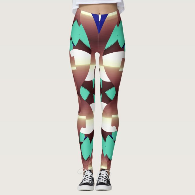 Cute trendy multicolor "Ratti_Creative_Arts"  Legg Leggings (Front)