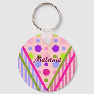 Cute trendy patterns Keychain with Name
