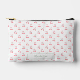 Cute Trendy Personalised Cherries Accessory Pouch