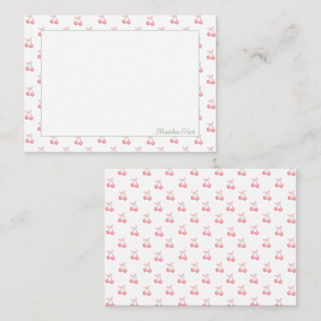 Cute Trendy Personalised Cherries Card (Front/Back)