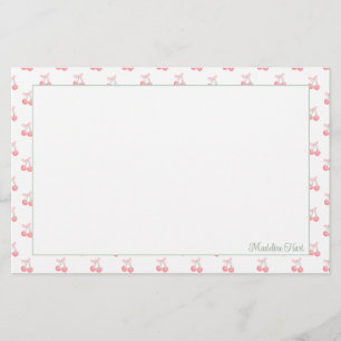 Cute Trendy Personalised Cherries Stationery