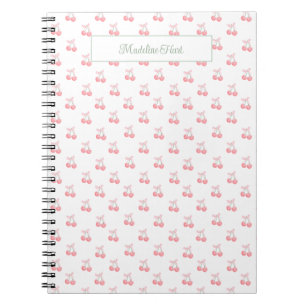 Cute Trendy Personalized Cherries Notebook