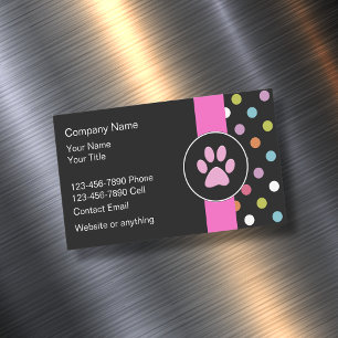 Cute Trendy Pet Service Business Card Magnet