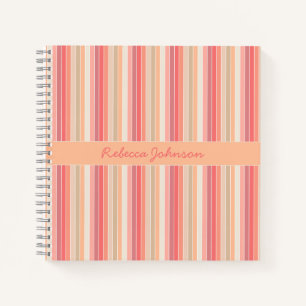 Cute Trendy Stripes Peach  Notebook