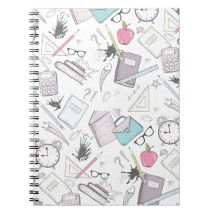 Cute Trendy Teacher School Pattern Notebook