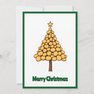 Cute Trendy Unique Potatoes Merry Christmas Tree Holiday Card