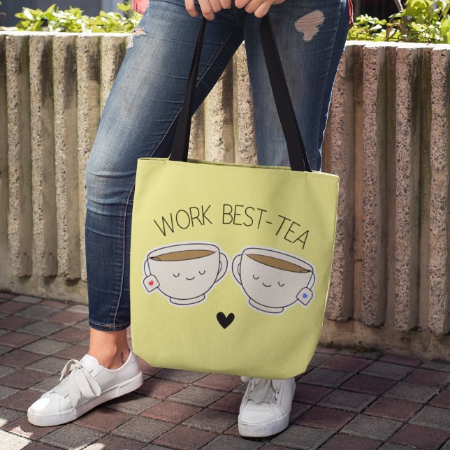 Cute Trendy Work Best-Tea Work Tote Bag (Creator Uploaded)