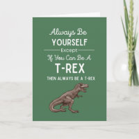 Cute Trex Cards Dinosaur Funny Humor Humorous