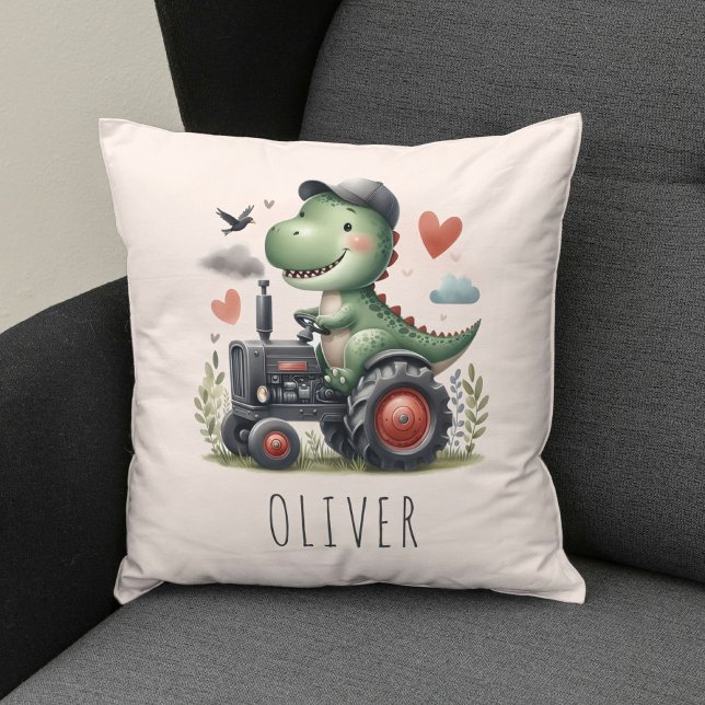 Cute Trex Dinosaur Driving a Tractor  Cushion (Creator Uploaded)