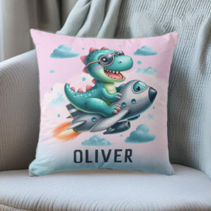Cute Trex Dinosaur Flying Aircraft Cushion