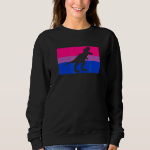 Cute Trex Dinosaur Party Gay Bisexual Pride Flag S Sweatshirt