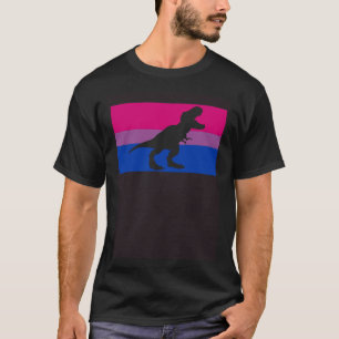 Cute Trex Dinosaur Party Gay Bisexual Pride Flag S T-Shirt