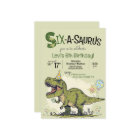 Cute TRex Dinosaur Six-A-Saurus 6th Birthday Party