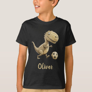 Cute Trex Playing Soccer Personalised T-Shirt