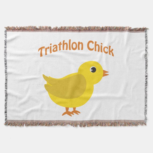 Cute Triathlon Chick Throw Blanket (Front)