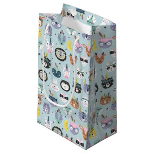 Cute Tribal Face Pattern Small Gift Bag