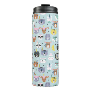Cute Tribal Face Pattern Thermal Tumbler