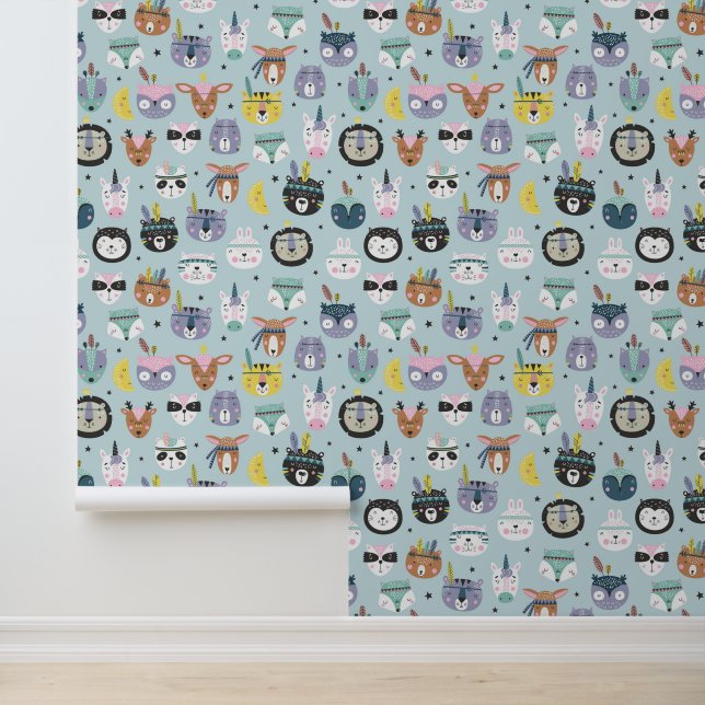 Cute Tribal Face Pattern Wallpaper (Application)