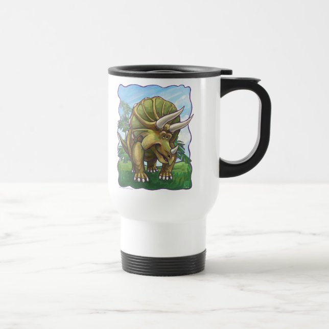 Cute Triceratops Art Gifts & Accessories Travel Mug (Right)
