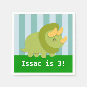 Cute Triceratops Dinosaur Birthday Party Napkin