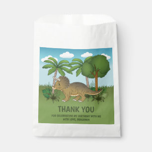 Cute Triceratops Dinosaur Birthday Thank You Favour Bags