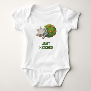 Cute Triceratops Dinosaur Hatching Neutral Baby Bodysuit