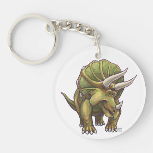 Cute Triceratops Heads and Tails Key Ring