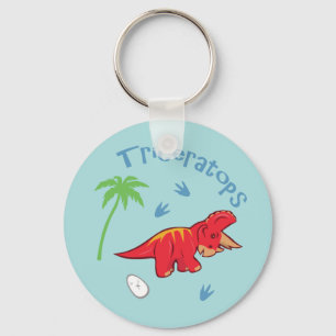 Cute Triceratops Key Ring