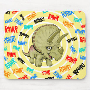 Cute Triceratops Mouse Pad