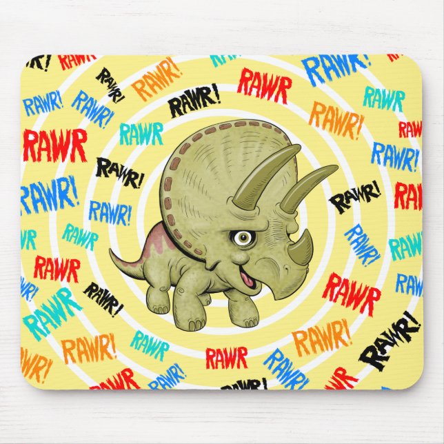 Cute Triceratops Mouse Pad (Front)