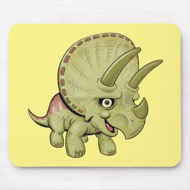 Cute Triceratops Mouse Pad (Front)