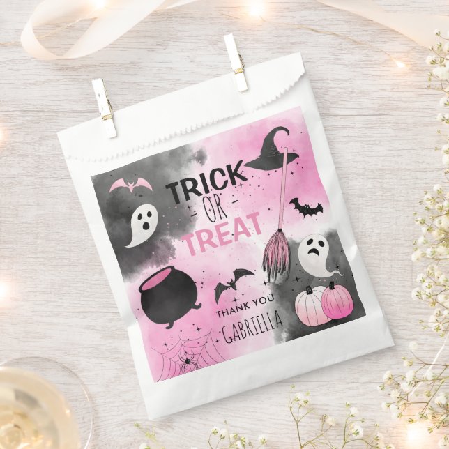 Cute Trick or Treat Halloween Birthday Party Favou Favour Bags (Clipped)
