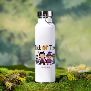 Cute Trick or Treat Halloween Costume Party Water Bottle