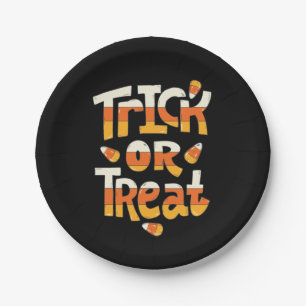 Cute Trick or Treat Halloween Paper Plates