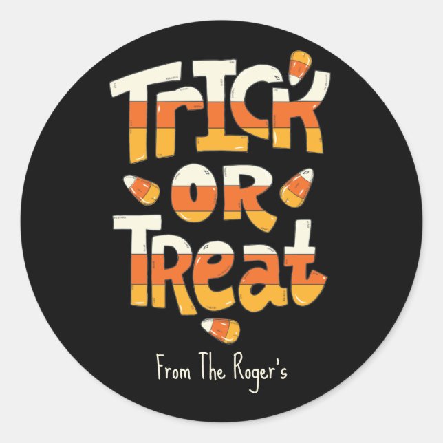 Cute Trick or Treat Halloween Stickers (Front)