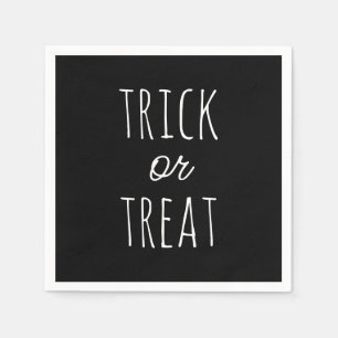 Cute Trick or Treat Kids Party Black Halloween Napkin