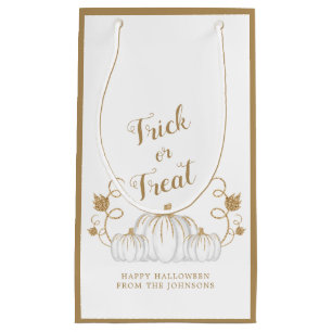 Cute Trick Or Treat Pumpkin Halloween Small Gift Bag