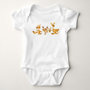 Cute Trio of Cartoon Kangaroos Baby Clothing Bodysuit